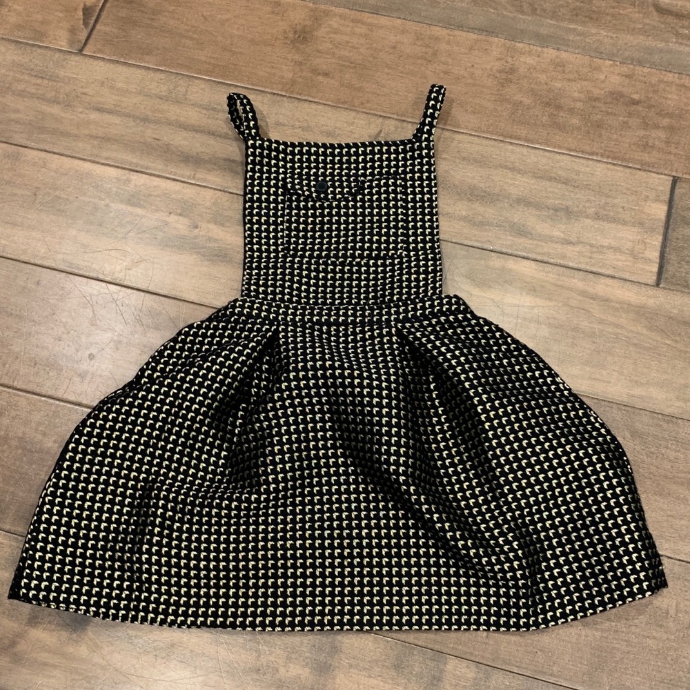 Oaks of Acorn Girls Black & Gold Jumper Dress 11/12
